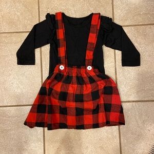 Girls Christmas skirt and shirt